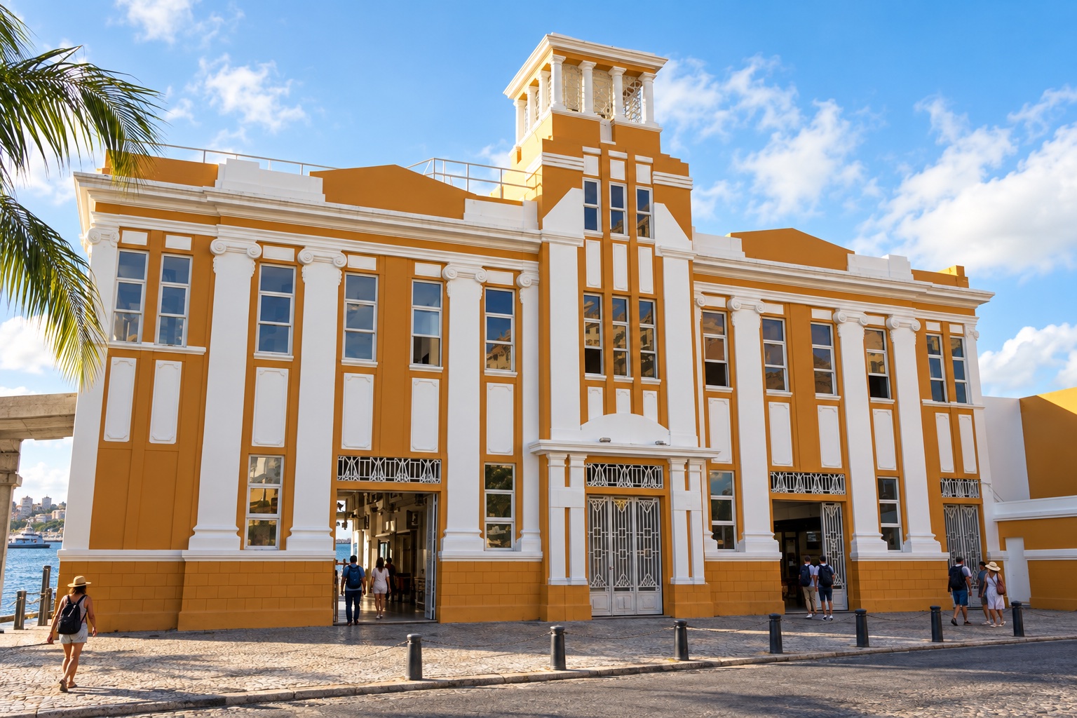Recriação ilustrativa da fachada do Terminal Turístico Náutico da Bahia em Salvador